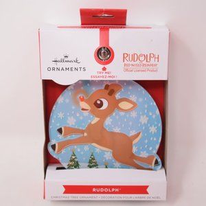 2021 Rudolph Red Nosed Reindeer Hallmark Christmas Tree Ornament Light Up New